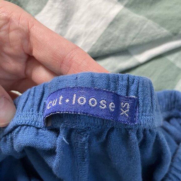 CutLoose Cut Loose Pants Womens XS Blue Linen Blend Cropped Barrel Leg - Picture 6 of 12